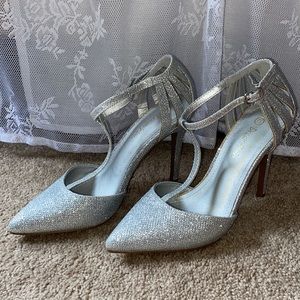 Dream Pairs Oppointed-Mary Heels Silver Shimmer